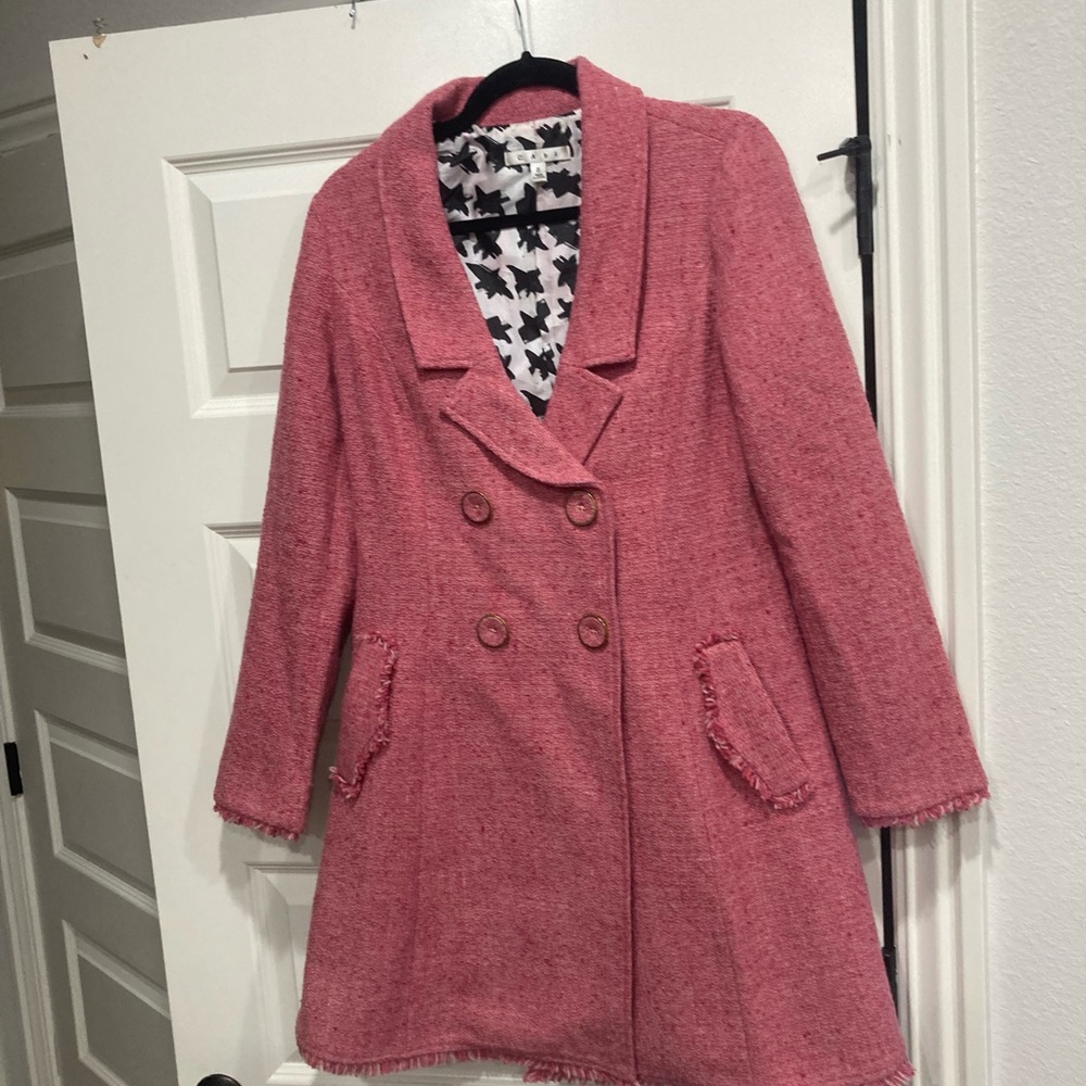 CAbi Women's Pink Double-Breasted Pea Coat